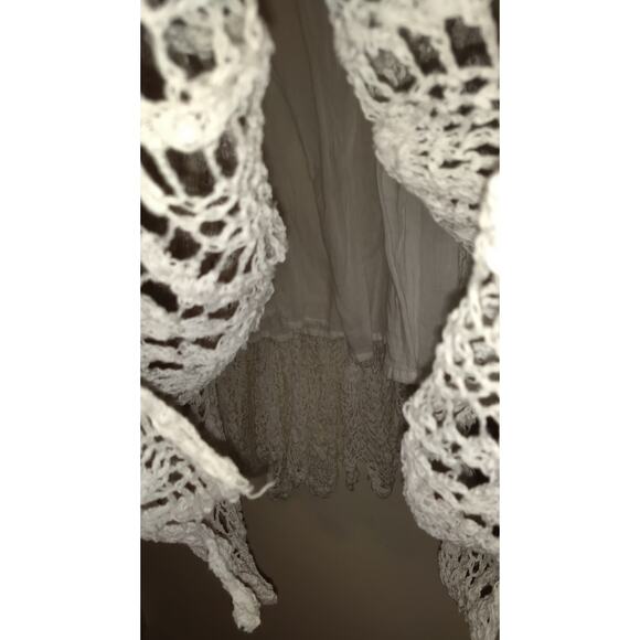 Raviya White Crocheted Skirt Dress Sz M Bohemian Beautiful Crochet Lined Medium - Picture 16 of 16